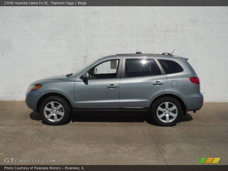 Platinum Sage / Beige 2008 Hyundai Santa Fe SE