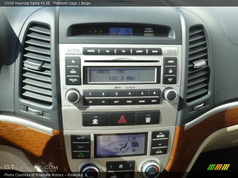 Platinum Sage / Beige 2008 Hyundai Santa Fe SE
