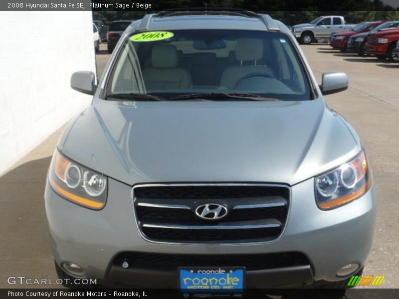 Platinum Sage / Beige 2008 Hyundai Santa Fe SE