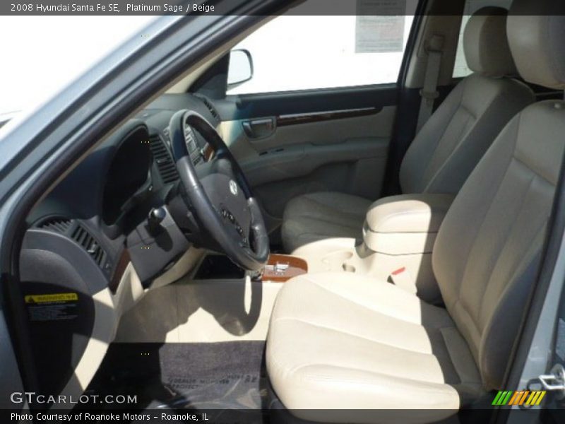 Platinum Sage / Beige 2008 Hyundai Santa Fe SE