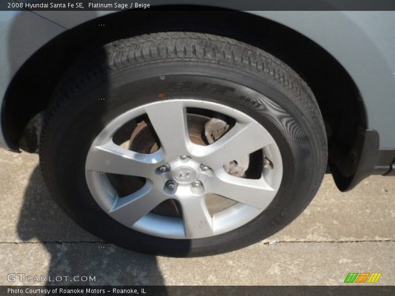 Platinum Sage / Beige 2008 Hyundai Santa Fe SE