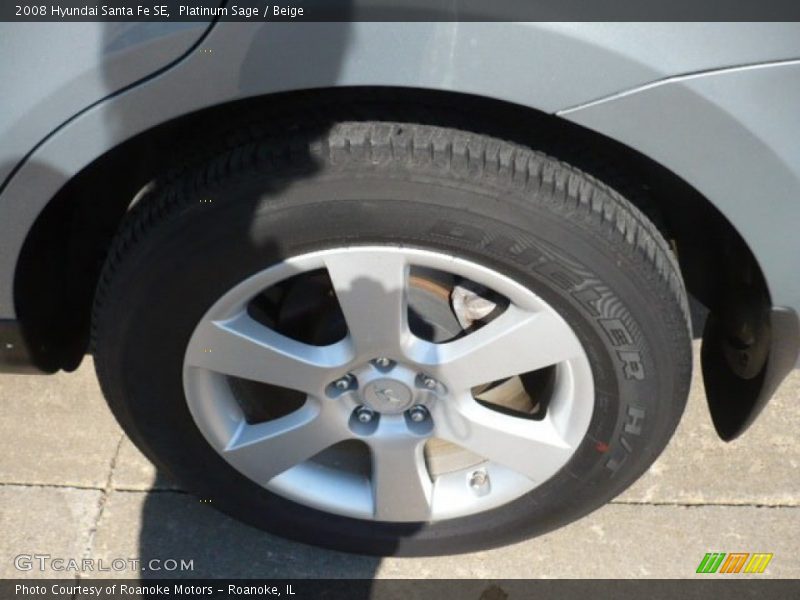 Platinum Sage / Beige 2008 Hyundai Santa Fe SE