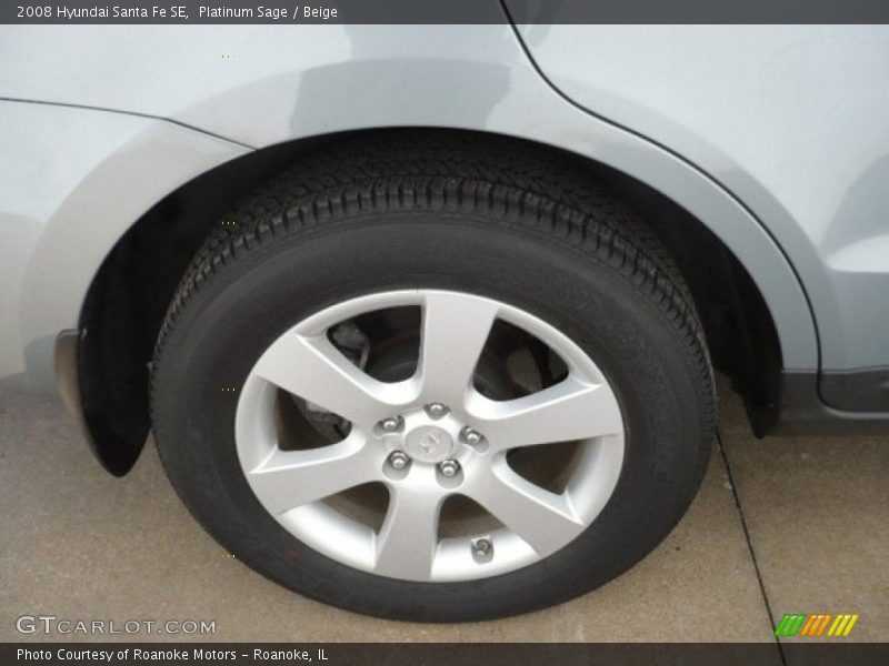 Platinum Sage / Beige 2008 Hyundai Santa Fe SE