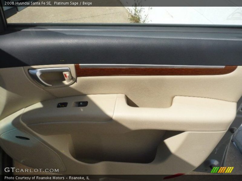 Platinum Sage / Beige 2008 Hyundai Santa Fe SE