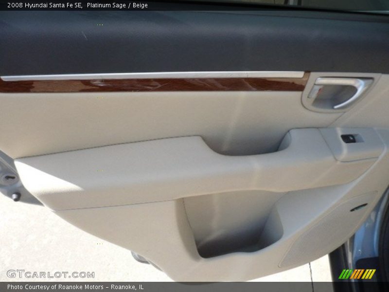 Platinum Sage / Beige 2008 Hyundai Santa Fe SE