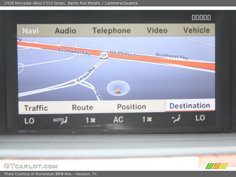 Navigation of 2008 S 550 Sedan