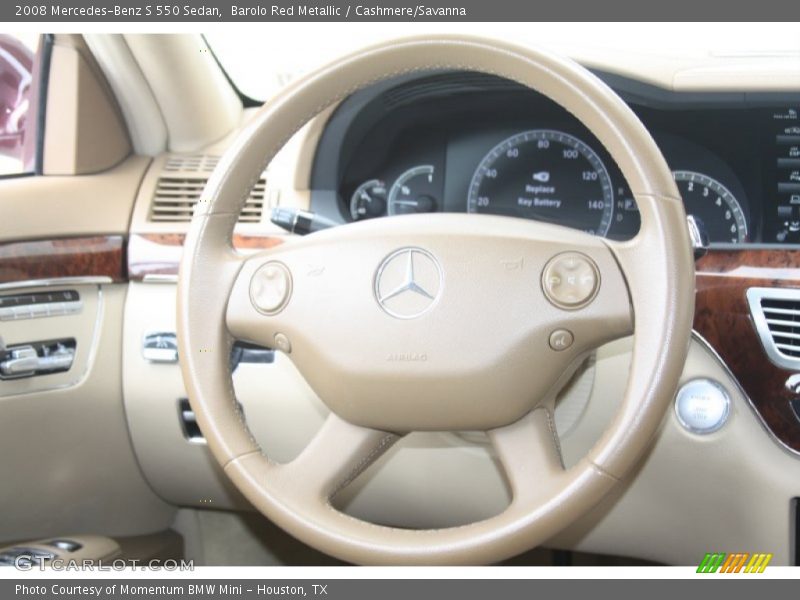 Barolo Red Metallic / Cashmere/Savanna 2008 Mercedes-Benz S 550 Sedan