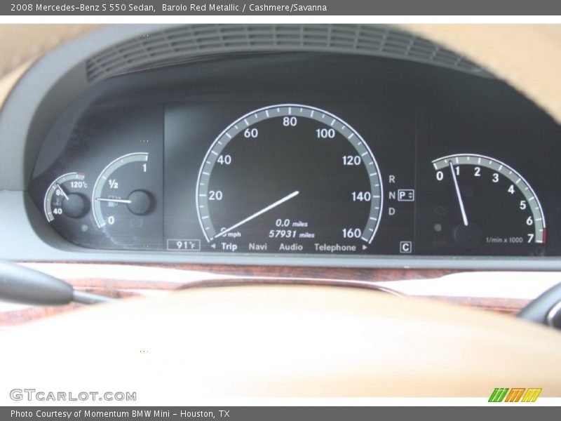  2008 S 550 Sedan 550 Sedan Gauges