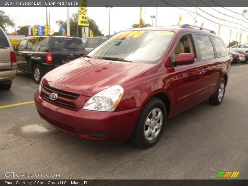 Claret Red / Beige 2007 Kia Sedona LX