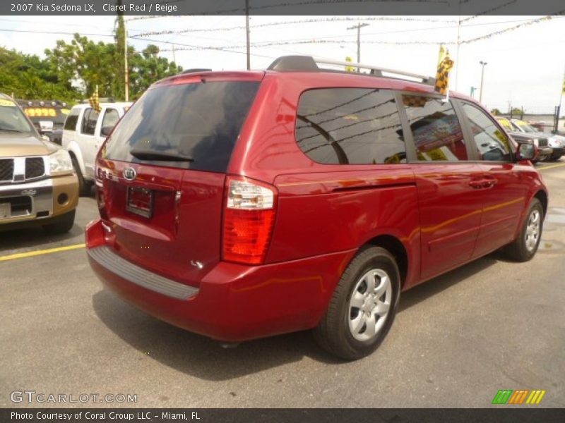 Claret Red / Beige 2007 Kia Sedona LX