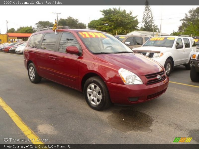 Claret Red / Beige 2007 Kia Sedona LX