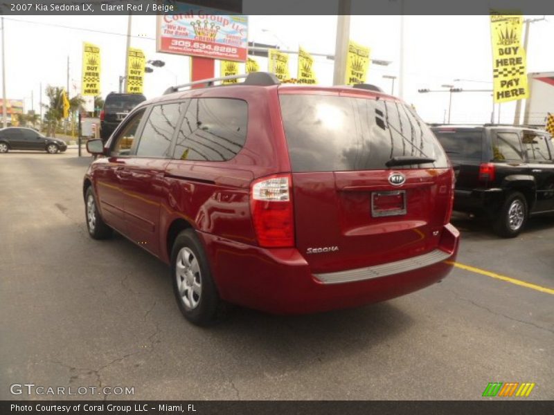 Claret Red / Beige 2007 Kia Sedona LX