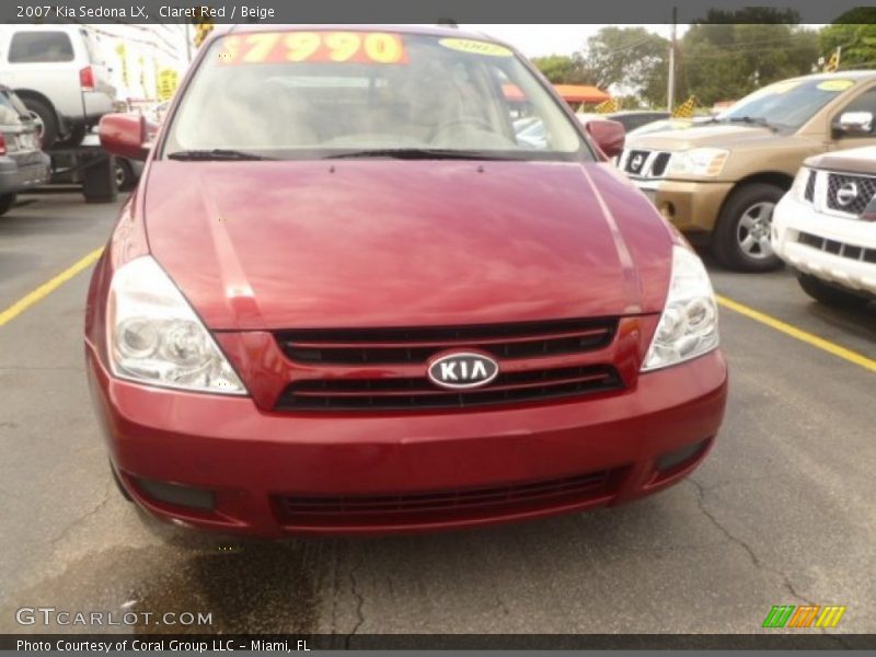Claret Red / Beige 2007 Kia Sedona LX