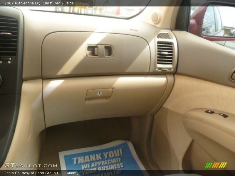 Claret Red / Beige 2007 Kia Sedona LX
