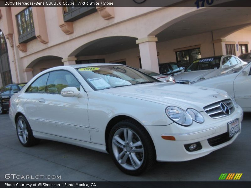 Arctic White / Stone 2008 Mercedes-Benz CLK 350 Coupe