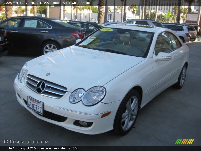 Arctic White / Stone 2008 Mercedes-Benz CLK 350 Coupe