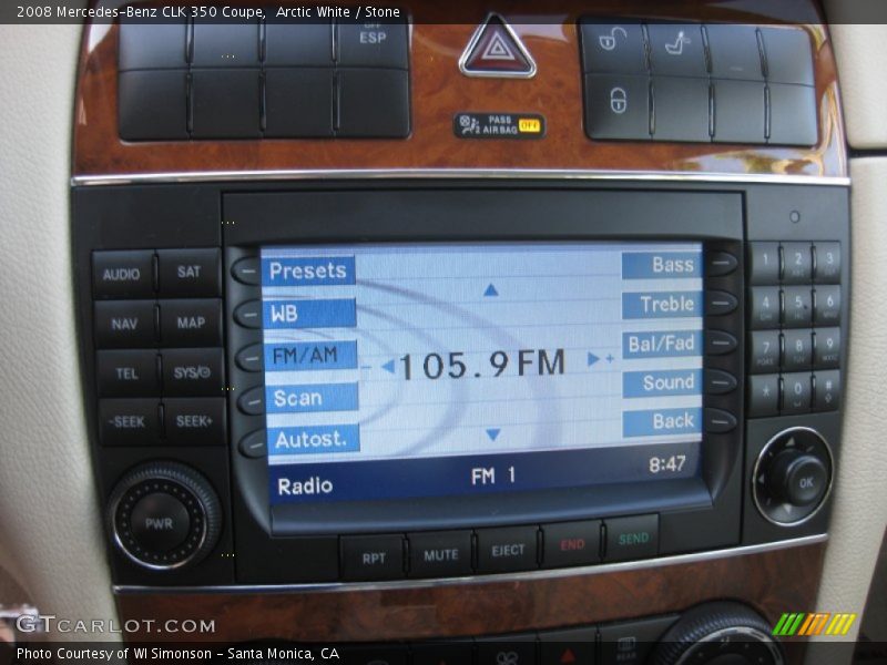 Arctic White / Stone 2008 Mercedes-Benz CLK 350 Coupe