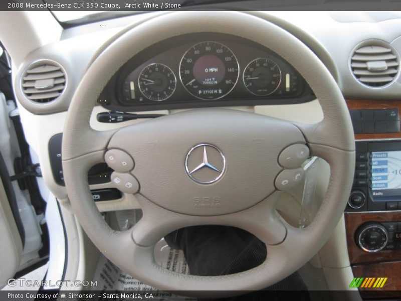 Arctic White / Stone 2008 Mercedes-Benz CLK 350 Coupe