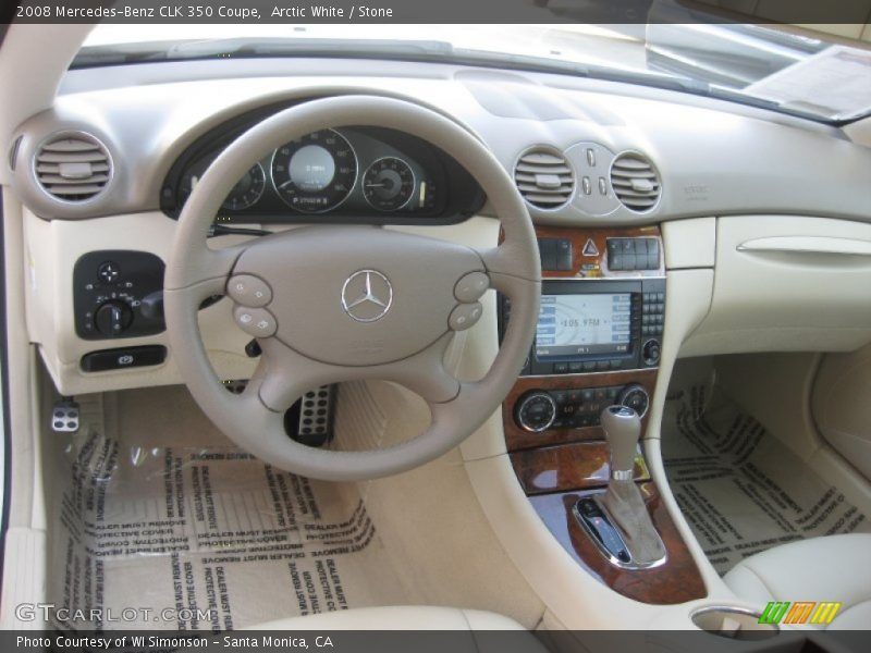 Arctic White / Stone 2008 Mercedes-Benz CLK 350 Coupe