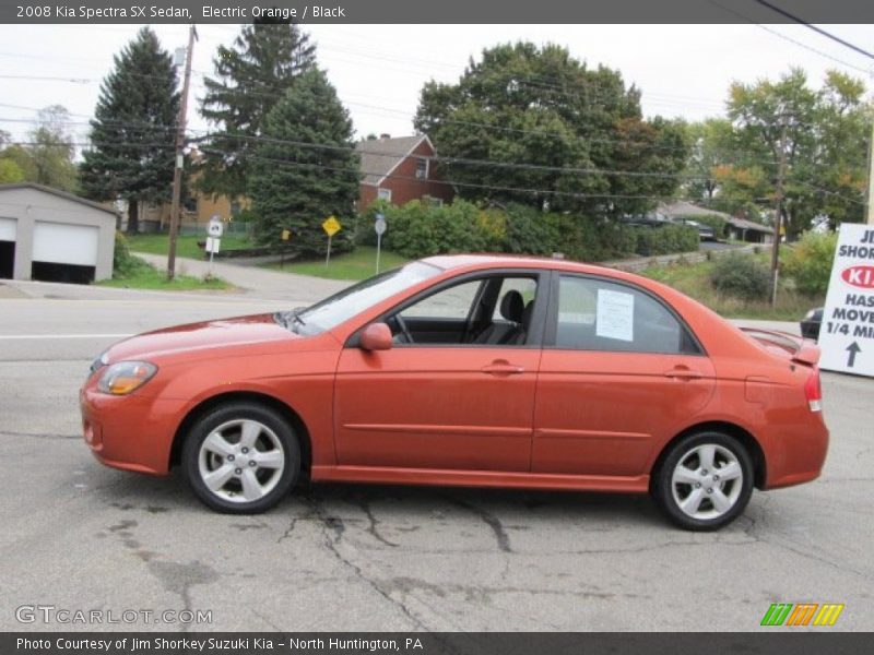 Electric Orange / Black 2008 Kia Spectra SX Sedan