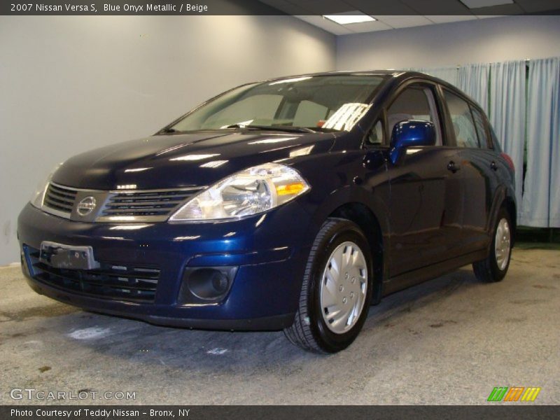 Blue Onyx Metallic / Beige 2007 Nissan Versa S