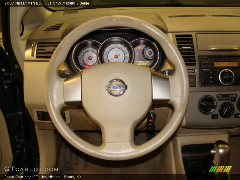 Blue Onyx Metallic / Beige 2007 Nissan Versa S