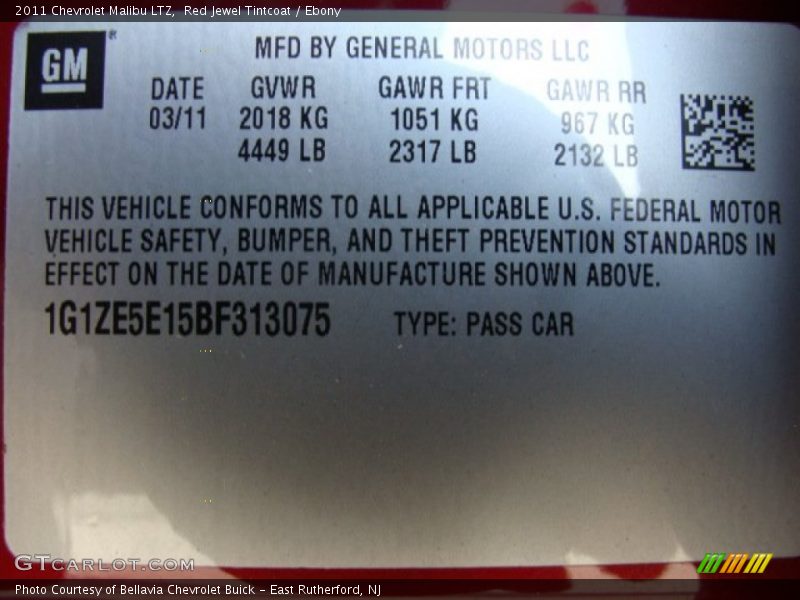 Red Jewel Tintcoat / Ebony 2011 Chevrolet Malibu LTZ