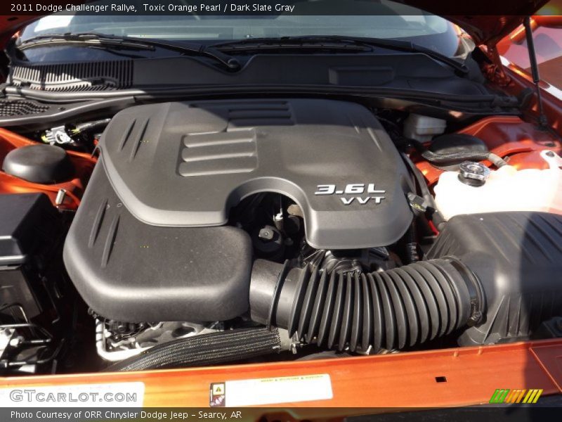 Toxic Orange Pearl / Dark Slate Gray 2011 Dodge Challenger Rallye
