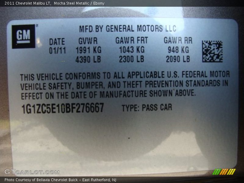 Mocha Steel Metallic / Ebony 2011 Chevrolet Malibu LT