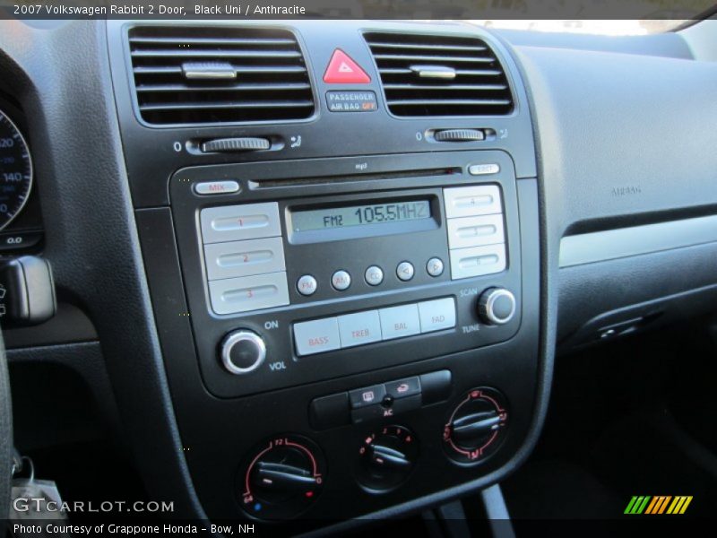 Controls of 2007 Rabbit 2 Door