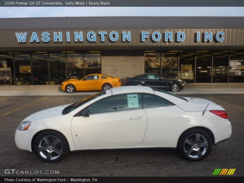 Ivory White / Ebony Black 2008 Pontiac G6 GT Convertible