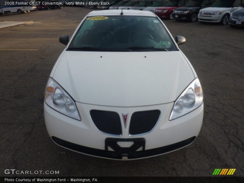 Ivory White / Ebony Black 2008 Pontiac G6 GT Convertible