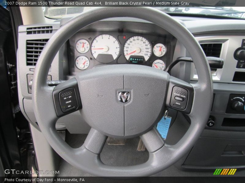 Brilliant Black Crystal Pearl / Medium Slate Gray 2007 Dodge Ram 1500 Thunder Road Quad Cab 4x4