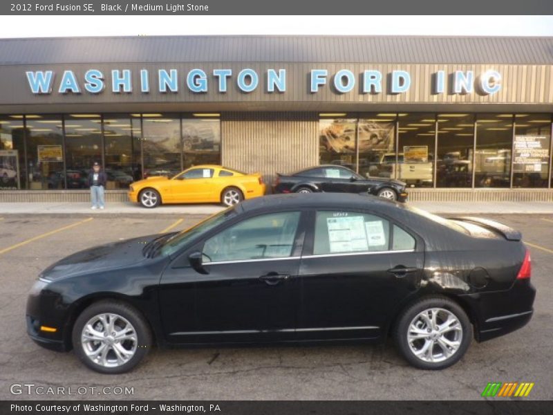 Black / Medium Light Stone 2012 Ford Fusion SE