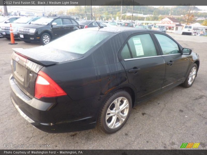 Black / Medium Light Stone 2012 Ford Fusion SE