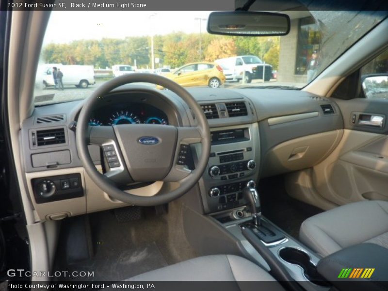 Black / Medium Light Stone 2012 Ford Fusion SE