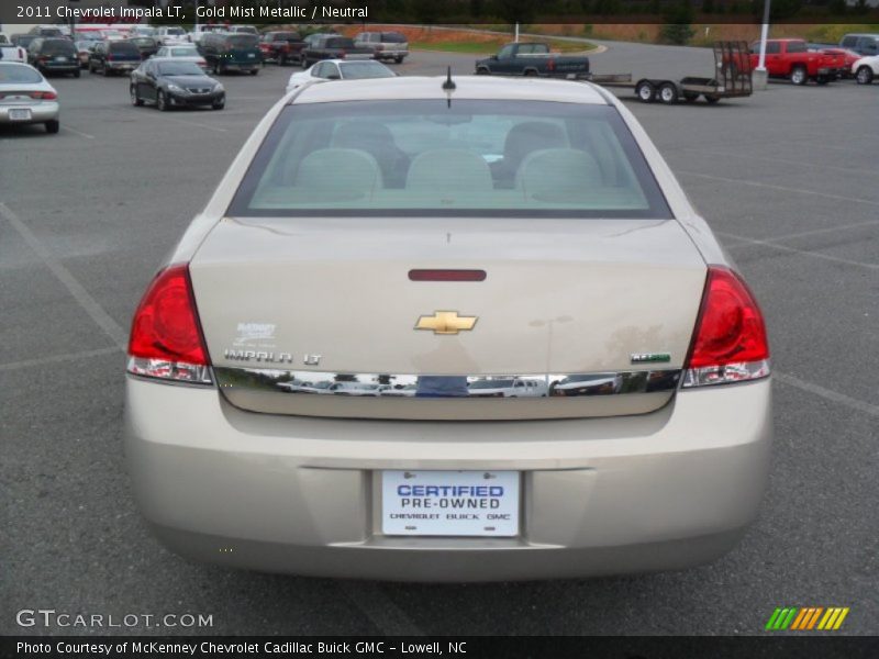 Gold Mist Metallic / Neutral 2011 Chevrolet Impala LT