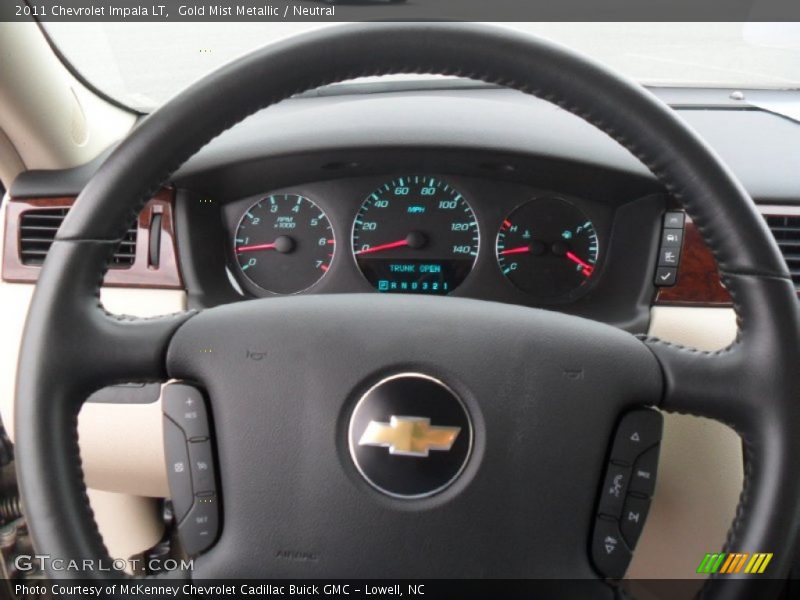 Gold Mist Metallic / Neutral 2011 Chevrolet Impala LT