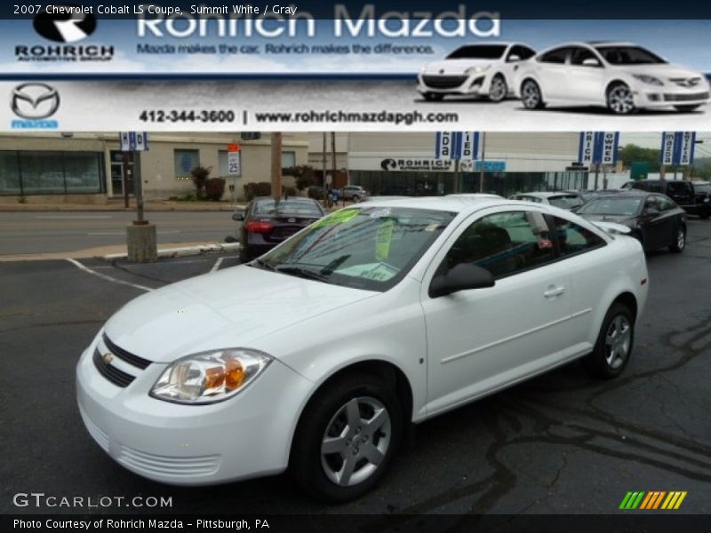 Summit White / Gray 2007 Chevrolet Cobalt LS Coupe