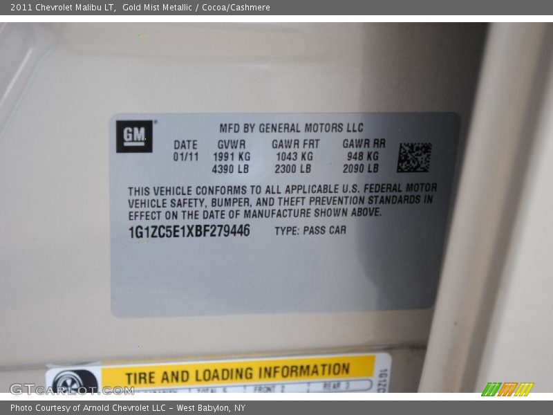 Gold Mist Metallic / Cocoa/Cashmere 2011 Chevrolet Malibu LT