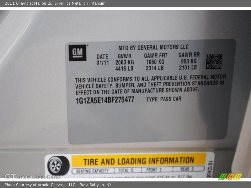 Silver Ice Metallic / Titanium 2011 Chevrolet Malibu LS