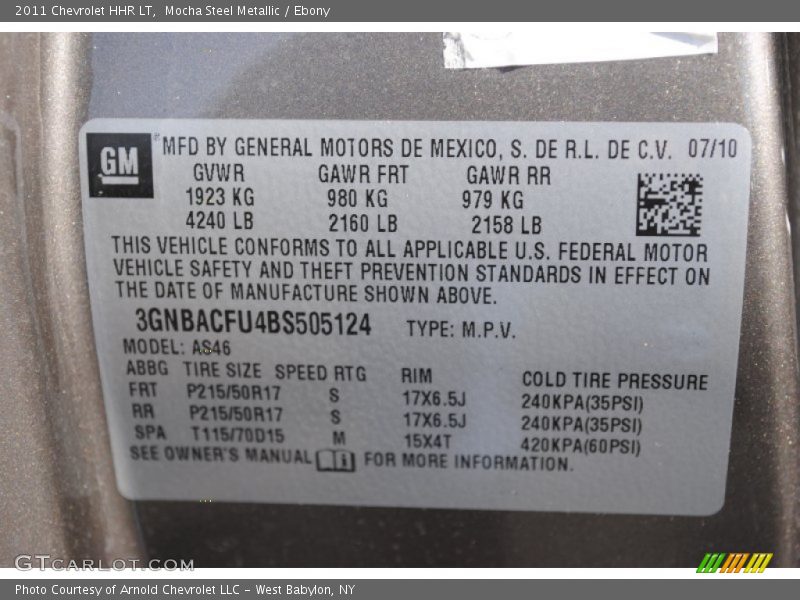 Mocha Steel Metallic / Ebony 2011 Chevrolet HHR LT