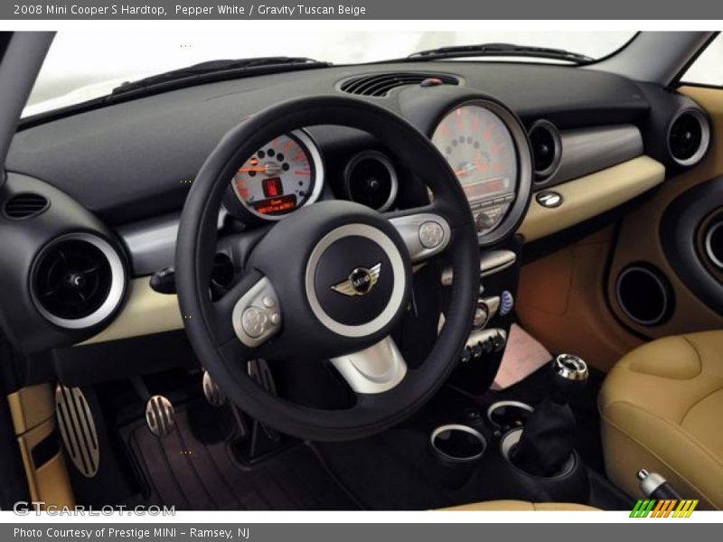 Pepper White / Gravity Tuscan Beige 2008 Mini Cooper S Hardtop