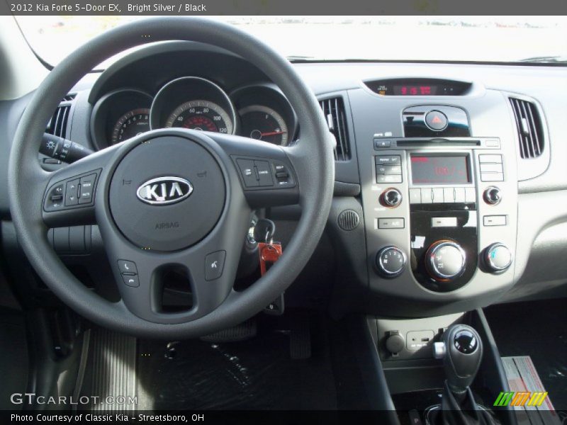 Bright Silver / Black 2012 Kia Forte 5-Door EX