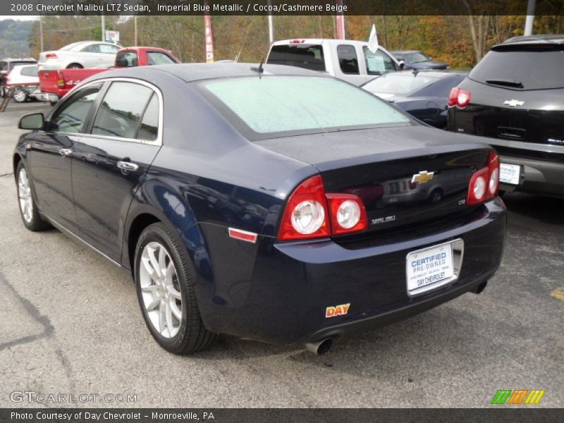 Imperial Blue Metallic / Cocoa/Cashmere Beige 2008 Chevrolet Malibu LTZ Sedan