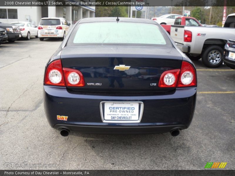 Imperial Blue Metallic / Cocoa/Cashmere Beige 2008 Chevrolet Malibu LTZ Sedan