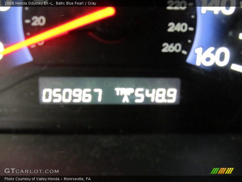 Baltic Blue Pearl / Gray 2008 Honda Odyssey EX-L