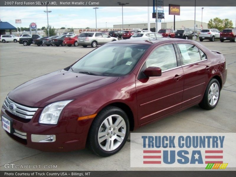 Merlot Metallic / Camel 2007 Ford Fusion SEL V6 AWD