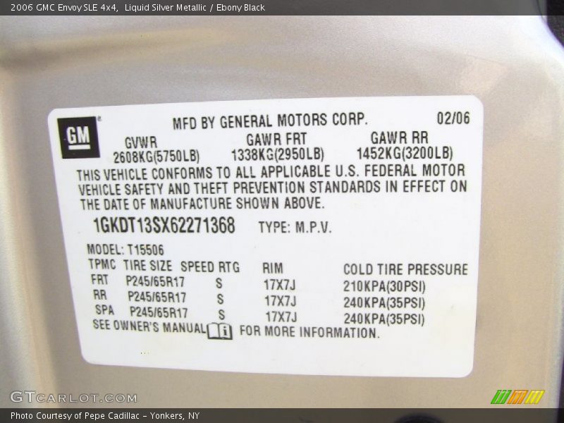 Liquid Silver Metallic / Ebony Black 2006 GMC Envoy SLE 4x4