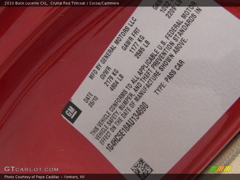 Crystal Red Tintcoat / Cocoa/Cashmere 2010 Buick Lucerne CXL